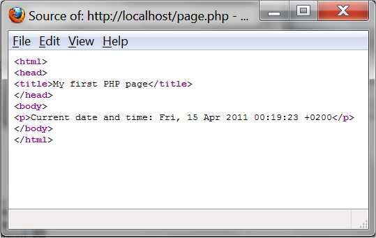 Imagem mostrando o código fonte do documento